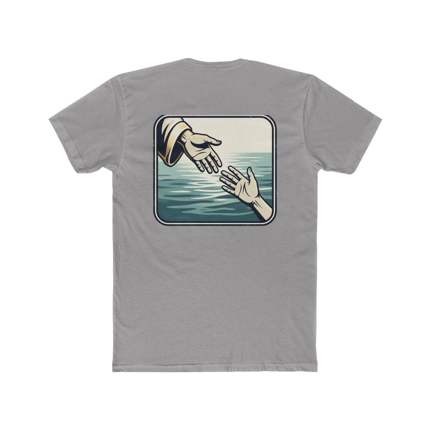 Christian Scripture Tee — Lamentations 3:33 "For he does not willingly bring affliction or grief to anyone" — Rescue Hands Graphic