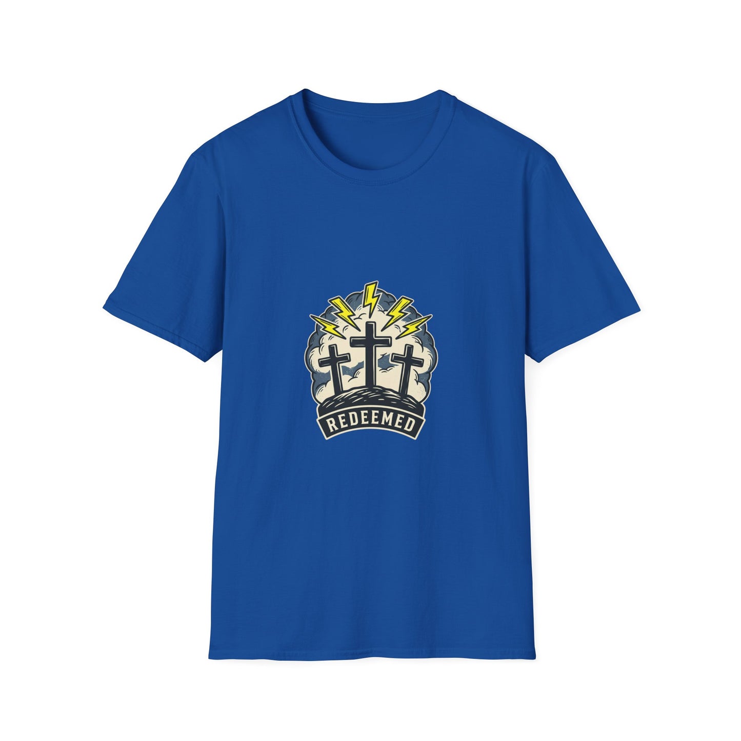 Redeemed Crosses T-Shirt | Lightning Rays Christian Faith Tee