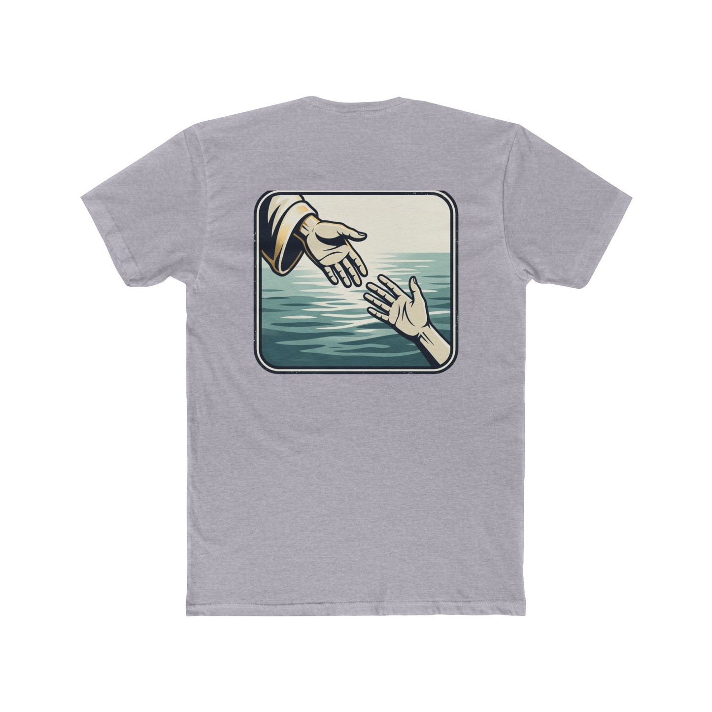 Christian Scripture Tee — Lamentations 3:33 "For he does not willingly bring affliction or grief to anyone" — Rescue Hands Graphic