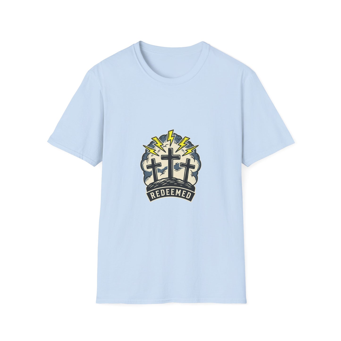 Redeemed Crosses T-Shirt | Lightning Rays Christian Faith Tee
