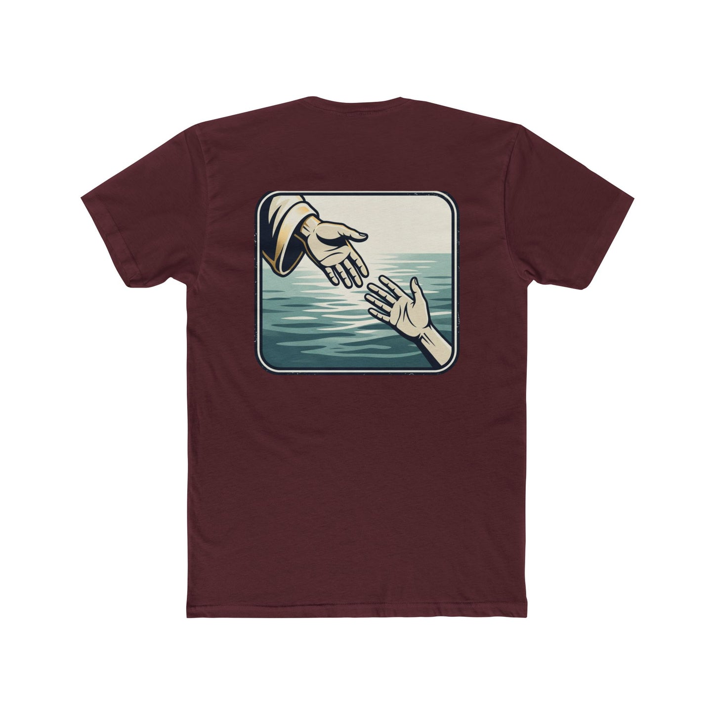 Christian Scripture Tee — Lamentations 3:33 "For he does not willingly bring affliction or grief to anyone" — Rescue Hands Graphic