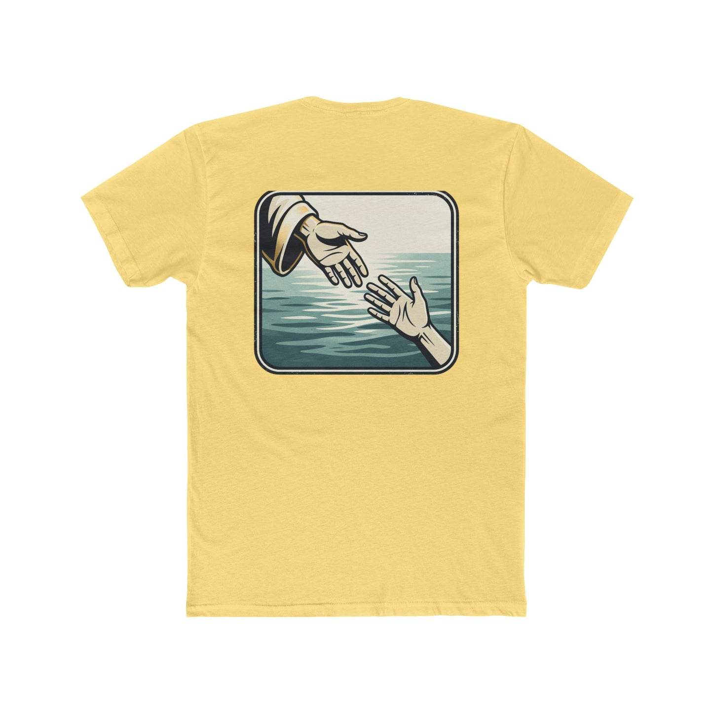 Christian Scripture Tee — Lamentations 3:33 "For he does not willingly bring affliction or grief to anyone" — Rescue Hands Graphic