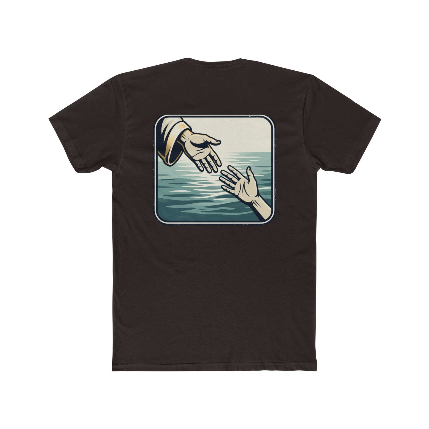 Christian Scripture Tee — Lamentations 3:33 "For he does not willingly bring affliction or grief to anyone" — Rescue Hands Graphic