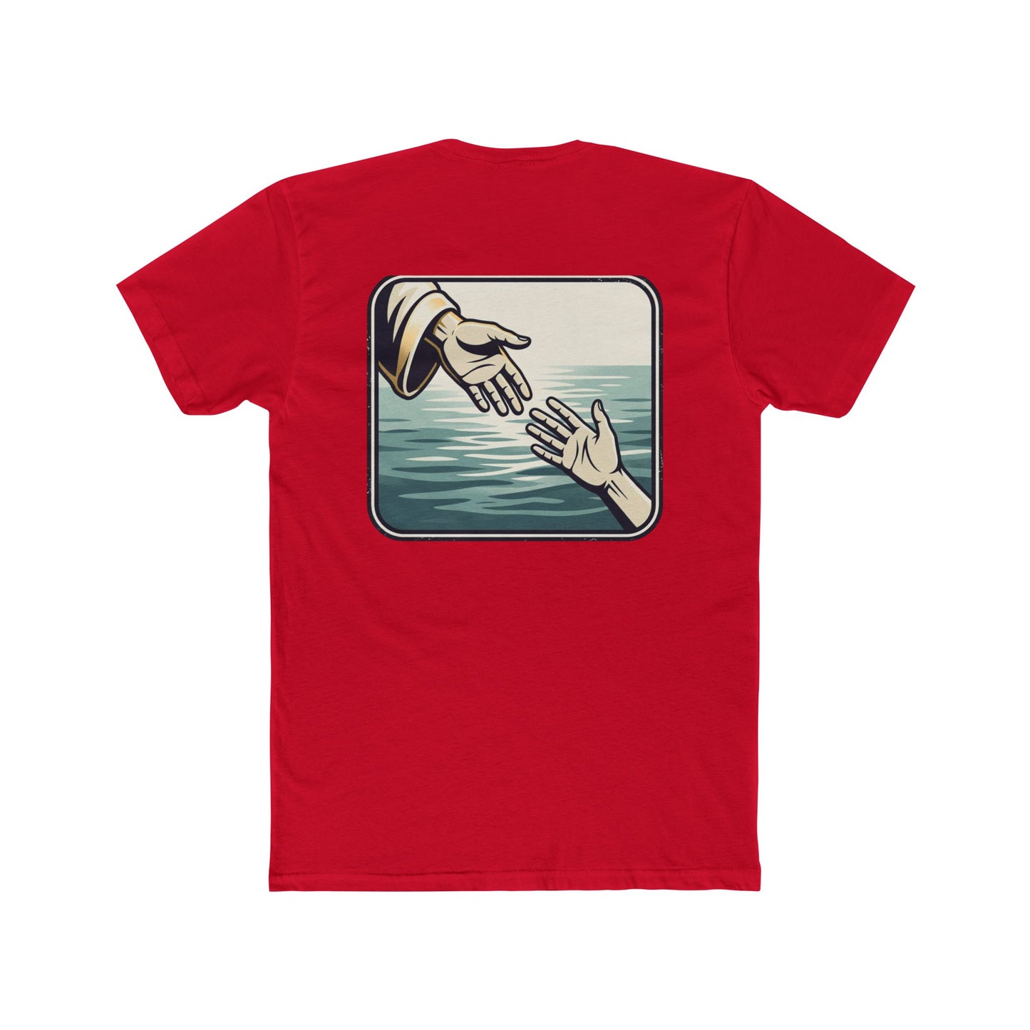 Christian Scripture Tee — Lamentations 3:33 "For he does not willingly bring affliction or grief to anyone" — Rescue Hands Graphic