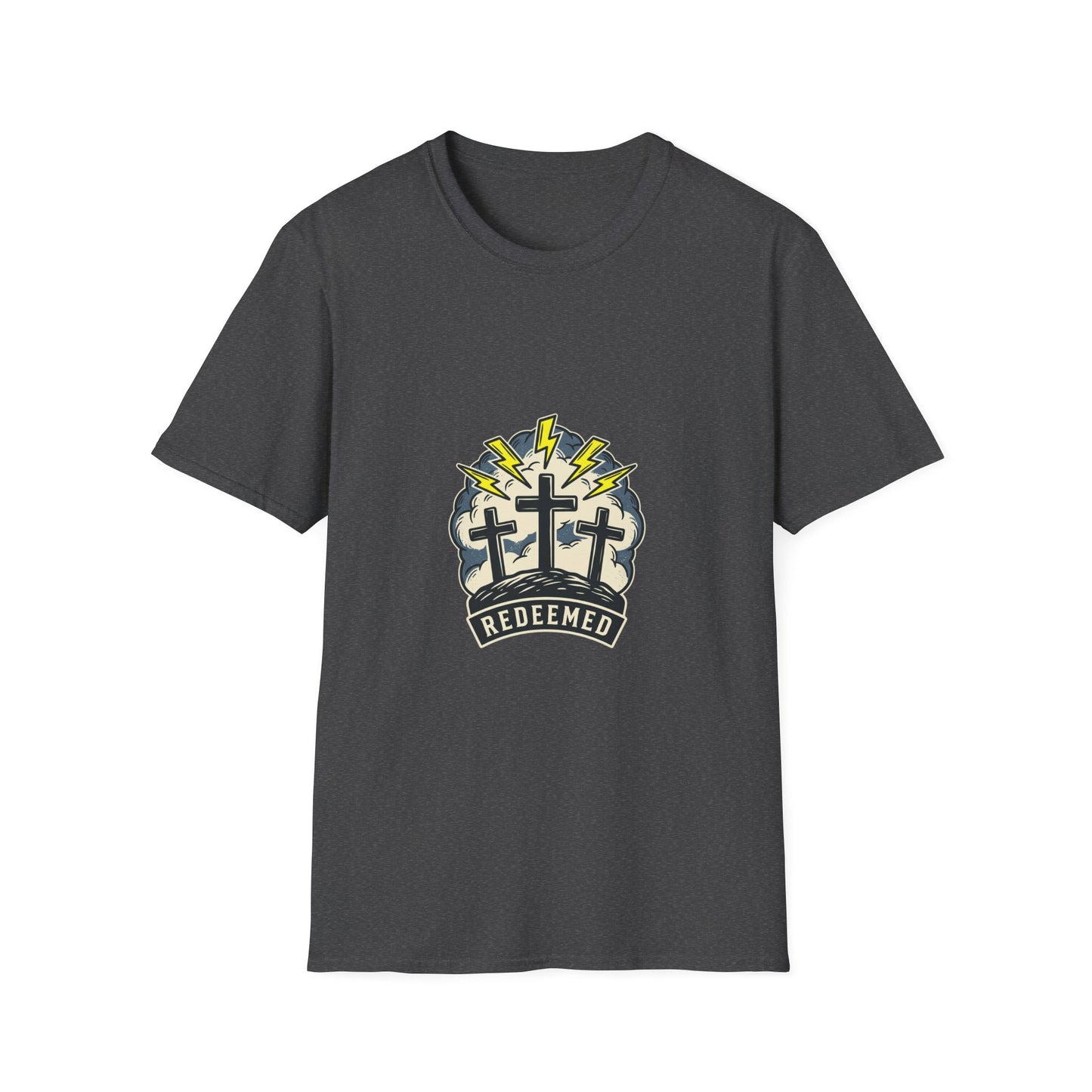 Redeemed Crosses T-Shirt | Lightning Rays Christian Faith Tee