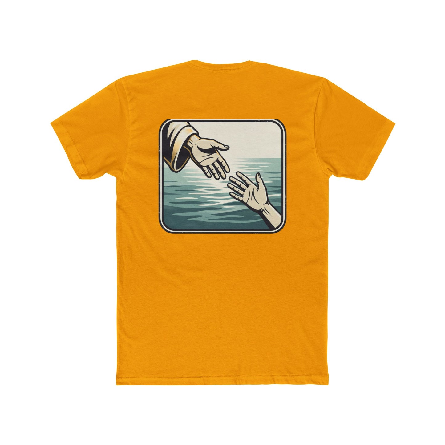 Christian Scripture Tee — Lamentations 3:33 "For he does not willingly bring affliction or grief to anyone" — Rescue Hands Graphic