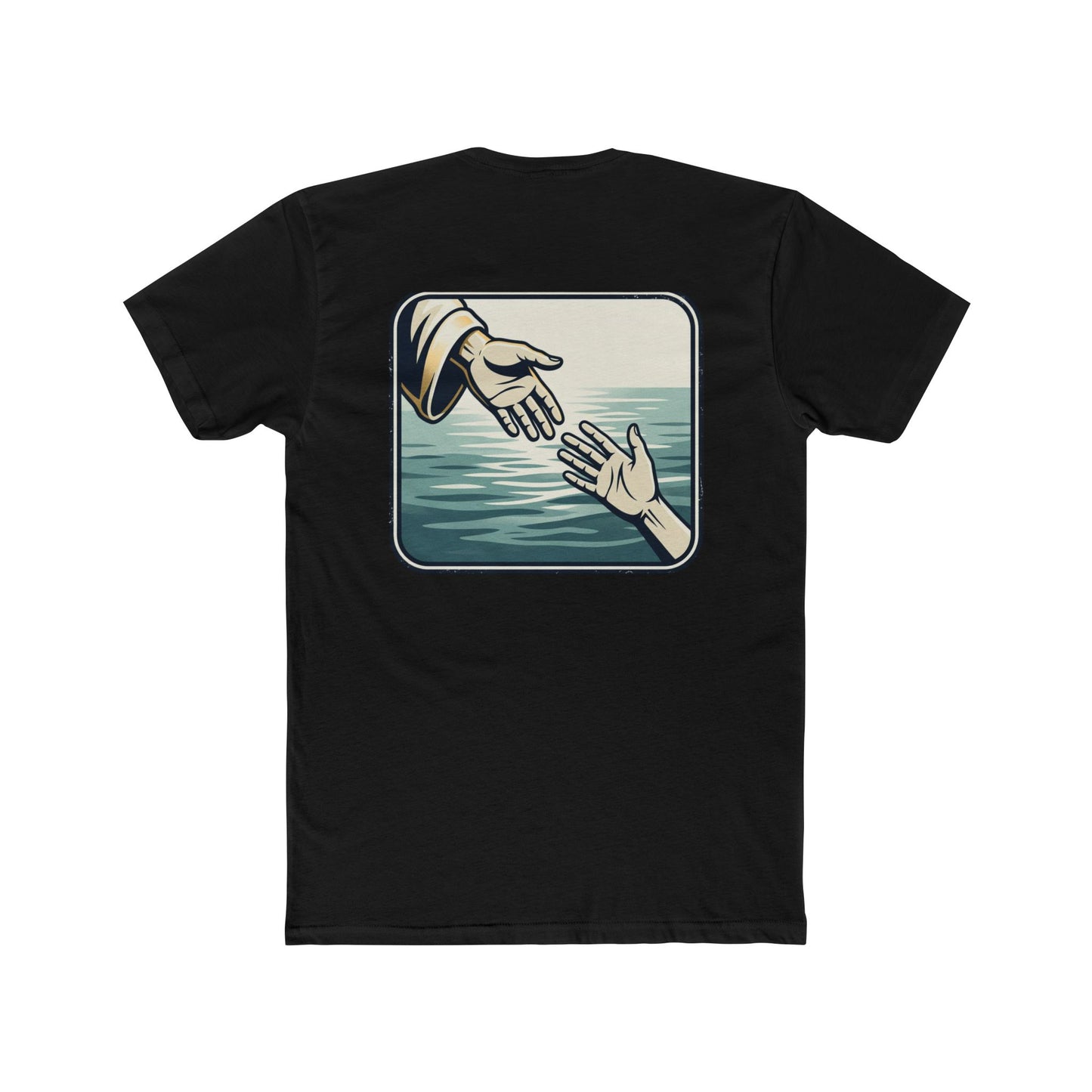 Christian Scripture Tee — Lamentations 3:33 "For he does not willingly bring affliction or grief to anyone" — Rescue Hands Graphic