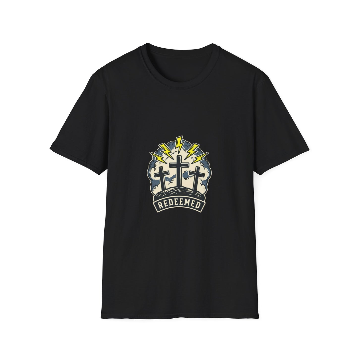 Redeemed Crosses T-Shirt | Lightning Rays Christian Faith Tee