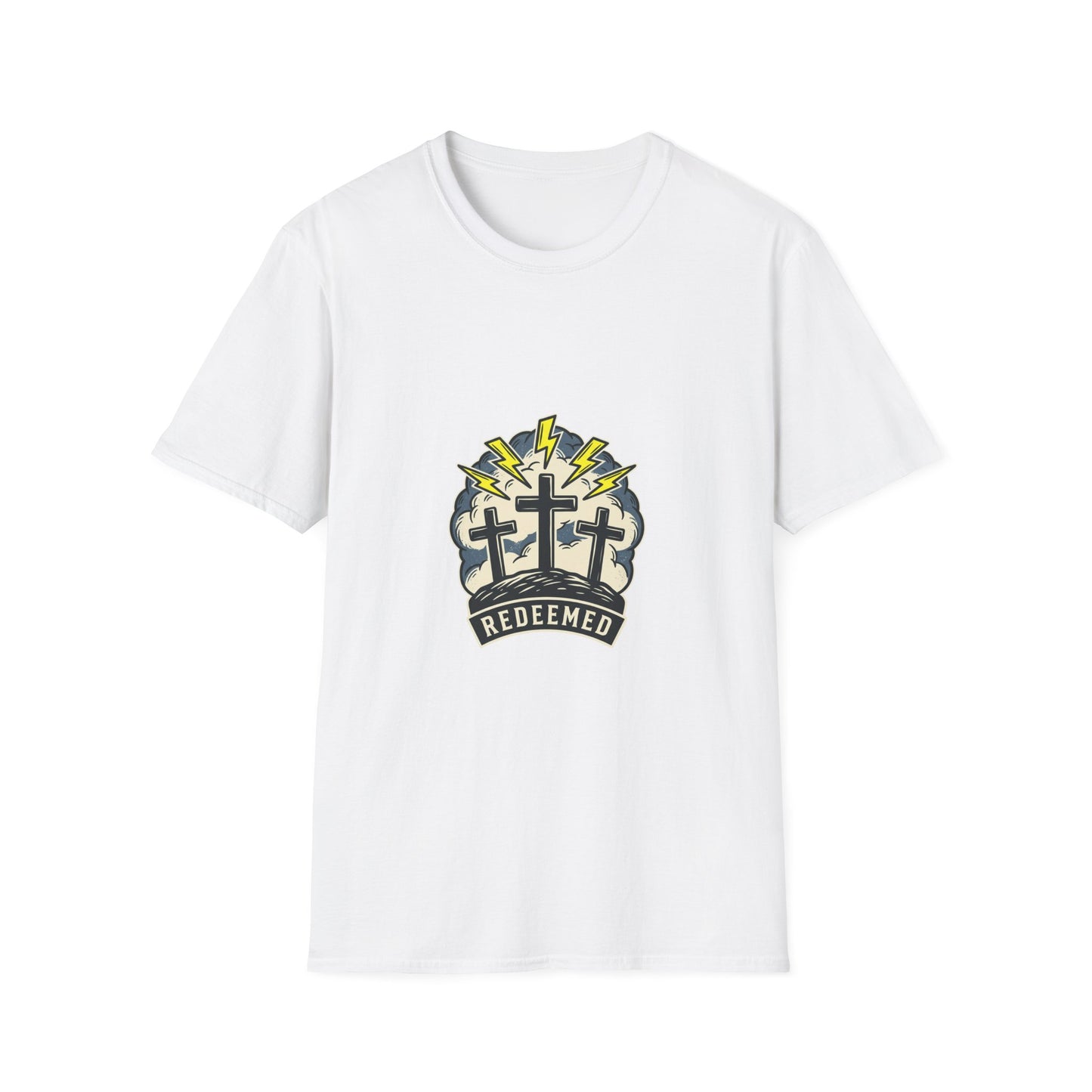Redeemed Crosses T-Shirt | Lightning Rays Christian Faith Tee