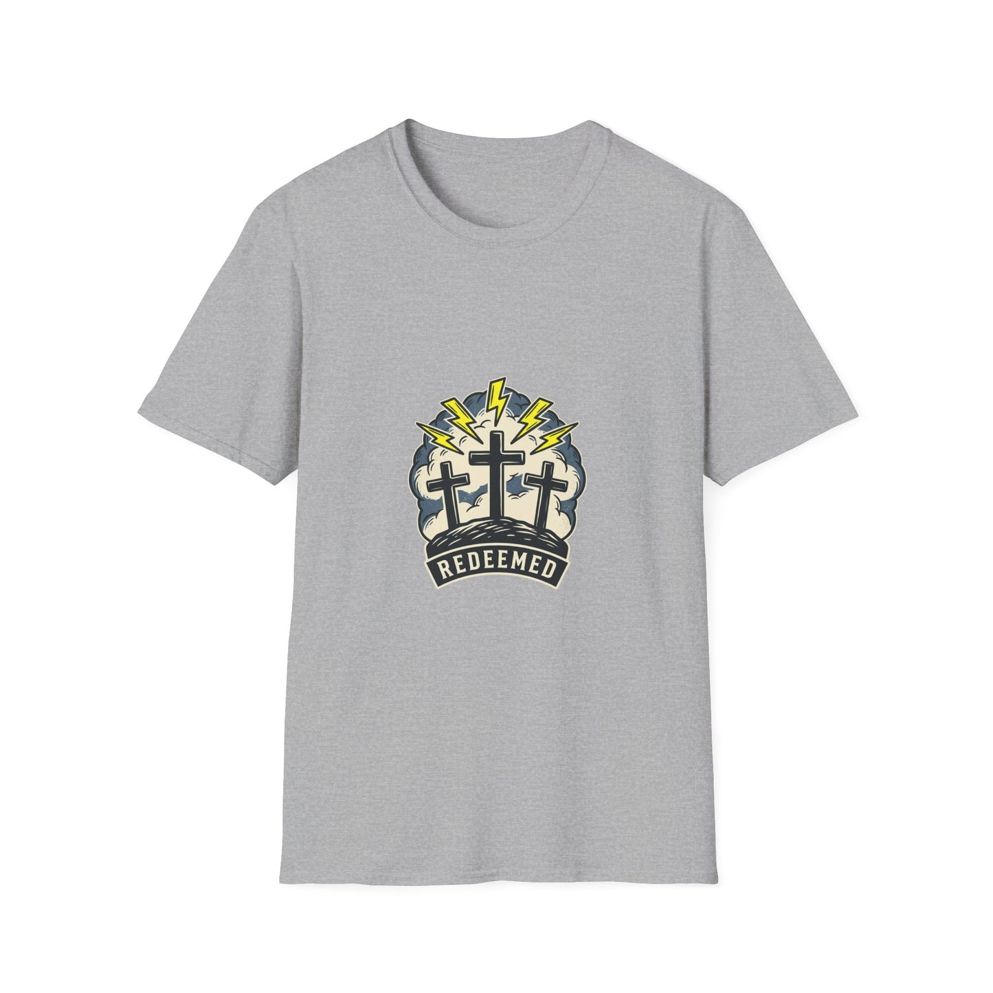 Redeemed Crosses T-Shirt | Lightning Rays Christian Faith Tee